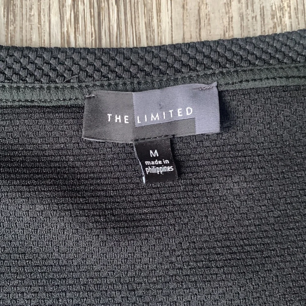 The Limited black mixed material tee - Picture 4 of 7